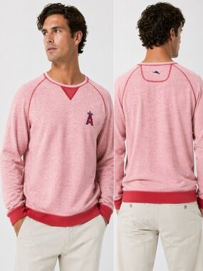 NEW! Tommy Bahama Los Angeles Angels Baseball Sweat Shirt Red SZ XXL